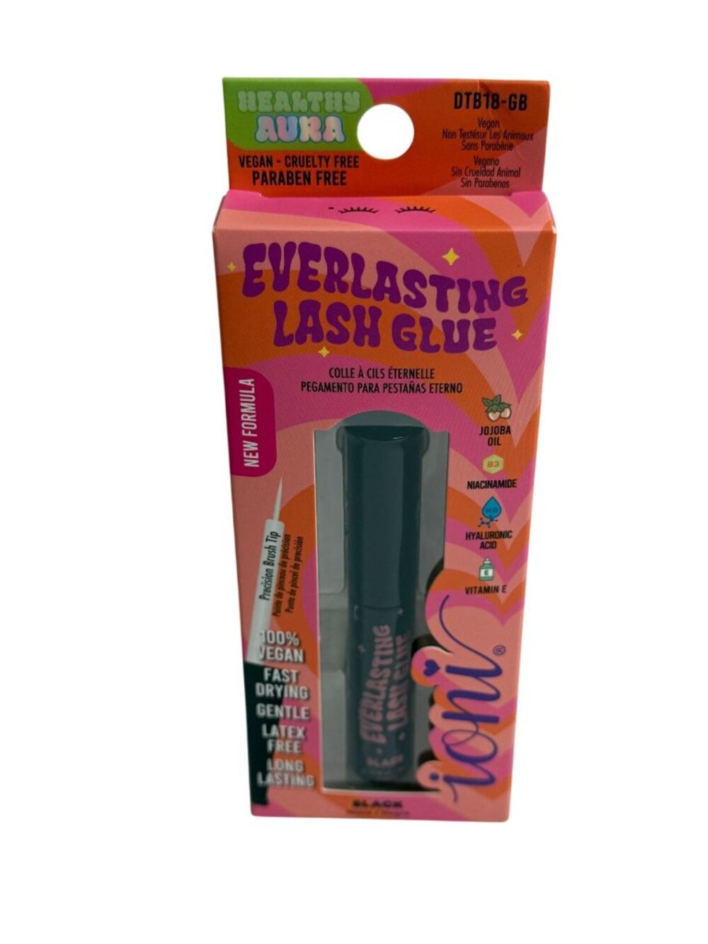 Ioni Everlasting Lash Glue Black Strong Hold Vegan Latex Free Quick Dry New Glam